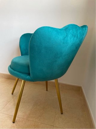Sillón terciopelo verde azulado Baroni Home