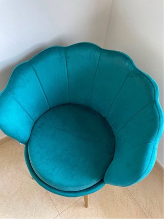 Sillón terciopelo verde azulado Baroni Home