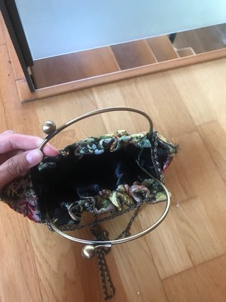 Bolso Vintage Floral con Cadena