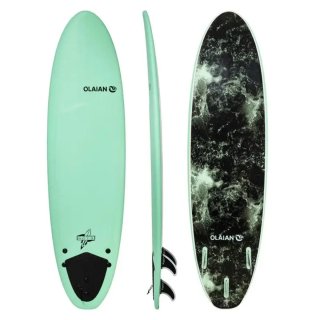 Tabla Surf Espuma Olaian 7' Negra/Verde menta