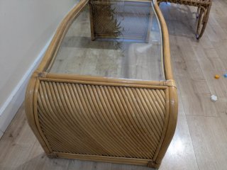 Tavolo da centro Maison du Monde in rattan e cristallo