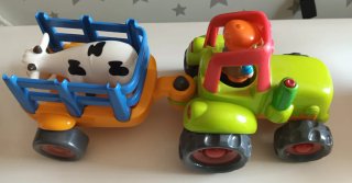 Lote 3 Giocattoli: Trattore, Elicottero, Dinosauro