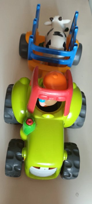 Lote 3 Giocattoli: Trattore, Elicottero, Dinosauro