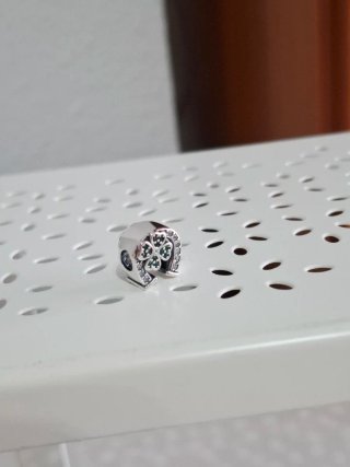 Charm Herradura Trébol Verde y Plata
