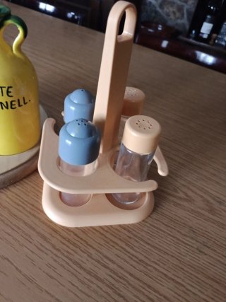 Juego especieros vinagre y aceite y especies