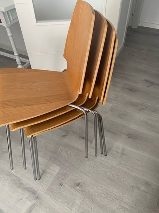 4 Sillas Ikea Madera y Metal(45 euros las 4)