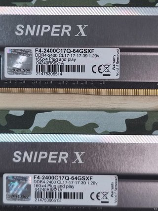 G.Skill Sniper X 2x16GB DDR4 2400MHz CL17
