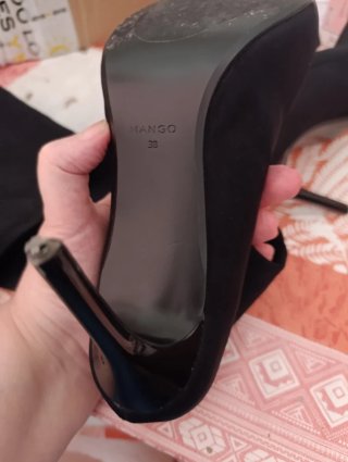 Botas Mango tacón alto negras