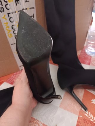 Botas Mango tacón alto negras