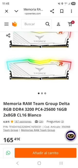 T-FORCE DDR4 16GB (2x8GB) 3200MHz CL16