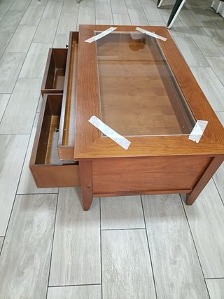 Mesa de centro madera y cristal