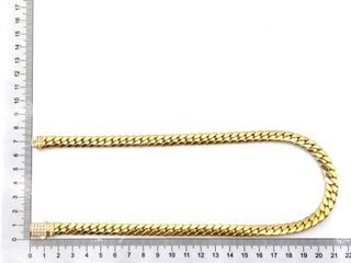 Gargantilla Oro 18K tipo Cubana con Circonitas