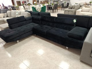 Sofá Chaise Longue Rinconera Negro 260cm