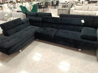 Sofá Chaise Longue Rinconera Negro 260cm