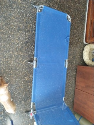 Hamaca larga plegable azul