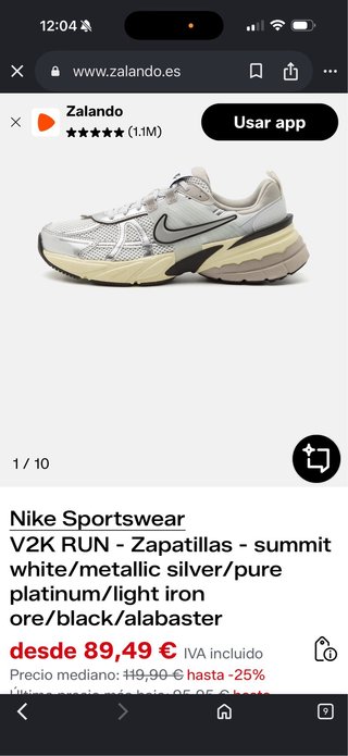 Zapatillas Nike V2K Beige/Plata