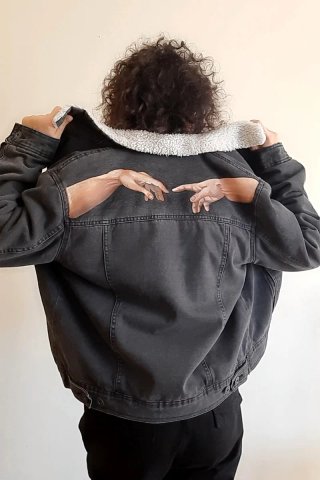 Giacca jeans Terranova dipinta a mano