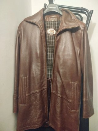 Chaqueta 3/4 Piel Auténtica Marrón 48