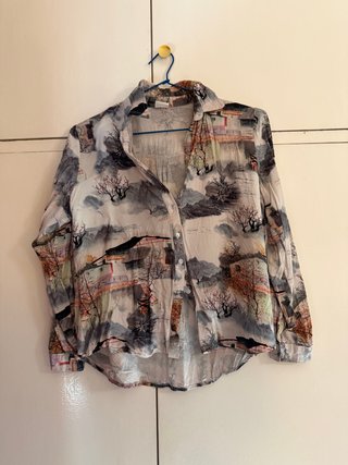 Camisa mujer estampado oriental