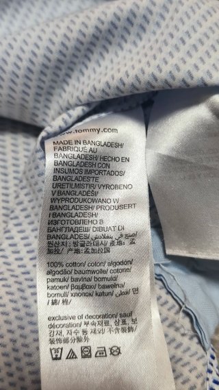 Camisa Tommy Hilfiger Azul y Blanca