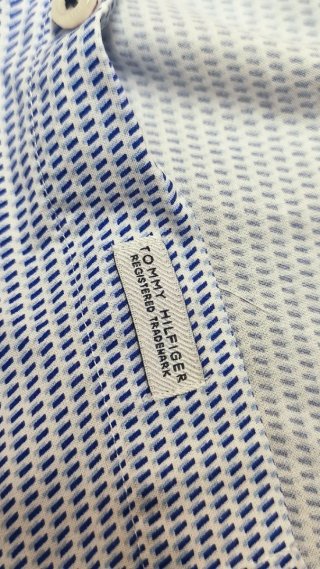 Camisa Tommy Hilfiger Azul y Blanca