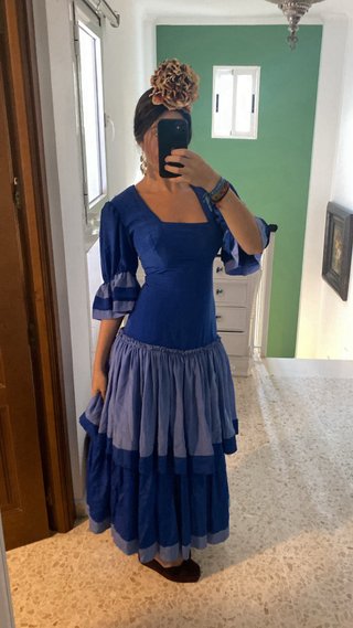 Traje de flamenca azul mujer
