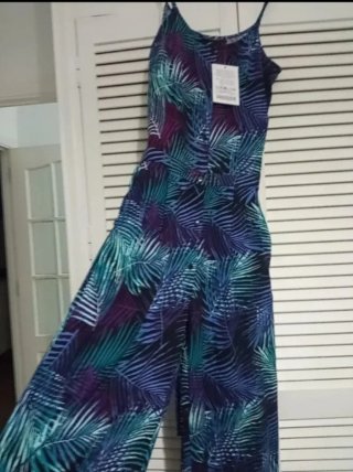 Mono mujer pata ancha estampado tropical