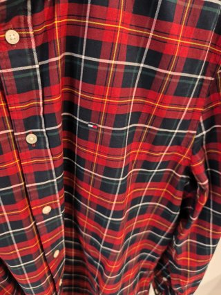 Camisa Tommy Hilfiger XL Tartán Roja