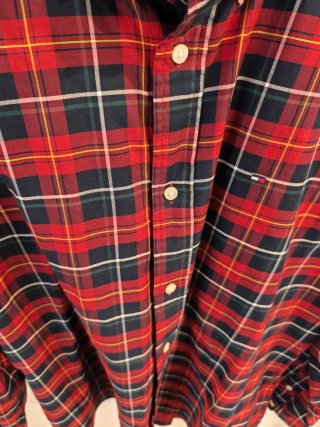 Camisa Tommy Hilfiger XL Tartán Roja