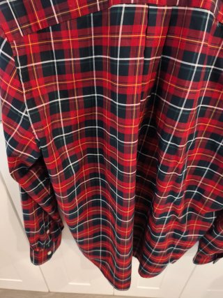 Camisa Tommy Hilfiger XL Tartán Roja
