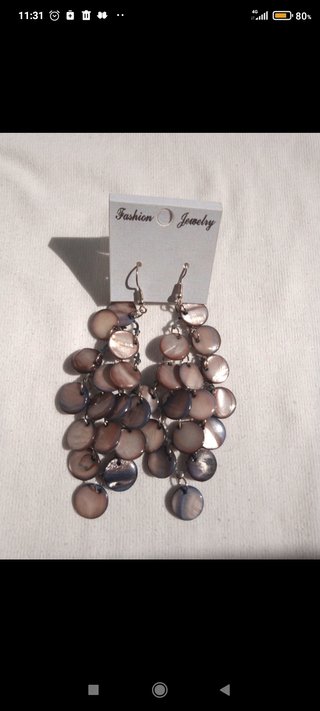 Pendientes de conchas multicolor
