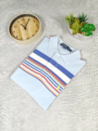 Polo Ralph Lauren a righe azzurro bianco uomo