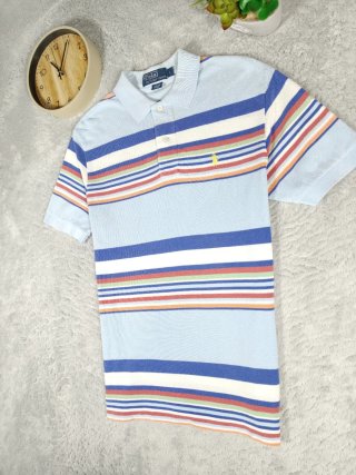Polo Ralph Lauren a righe azzurro bianco uomo