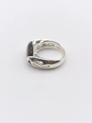 Anillo Plata 925 Nácar Marrón