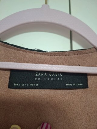 Chaqueta Zara Suede Rosa Talla S