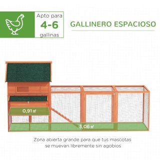 Gallinero Grande Madera Exterior con 2 Nidos