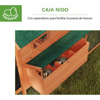 Gallinero Grande Madera Exterior con 2 Nidos