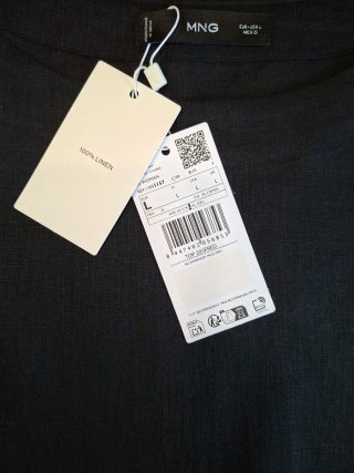 Top crop lino negro Mango