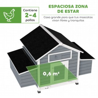 Gallinero Exterior Madera con 2 Nidos