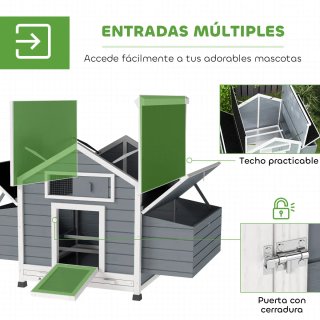 Gallinero Exterior Madera con 2 Nidos