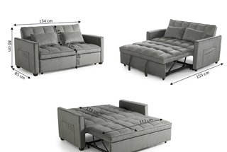 Sofá Cama Gris Matrimonio