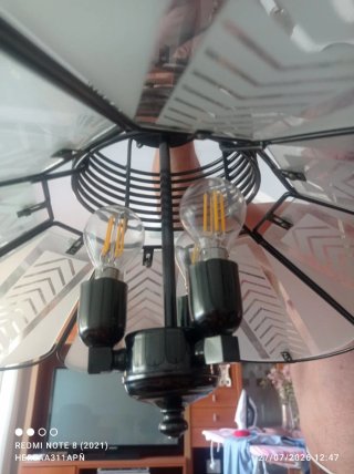 Lámpara de techo cristal y metal
