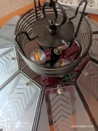 Lámpara de techo cristal y metal