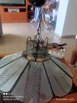 Lámpara de techo cristal y metal