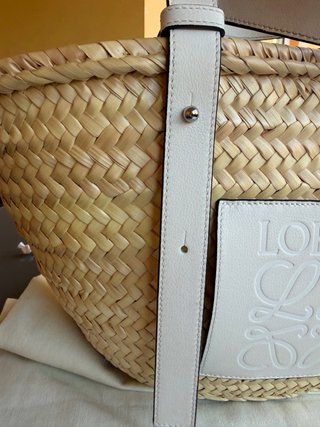 Bolso Loewe Rafia Natural Blanco