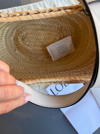 Bolso Loewe Rafia Natural Blanco