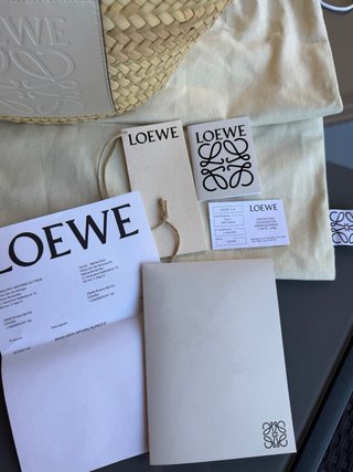 Bolso Loewe Rafia Natural Blanco