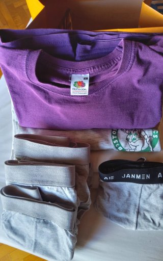 4 Camisetas surtidas  y 4 Slips surtidos
