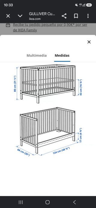 Cuna Gulliver Ikea Blanca y colchón casi nuevo