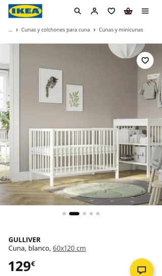 Cuna Gulliver Ikea Blanca y colchón casi nuevo